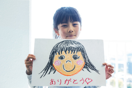 幼稚園で描いた作品の展示